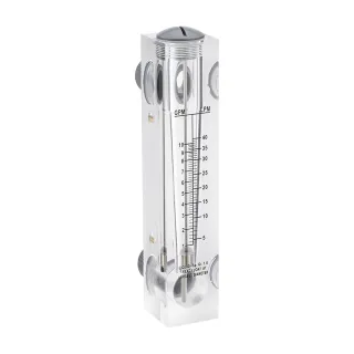 Akril áramlásmérő - rotaméter, 2-18 liter/perc - 1/2"x1/2"