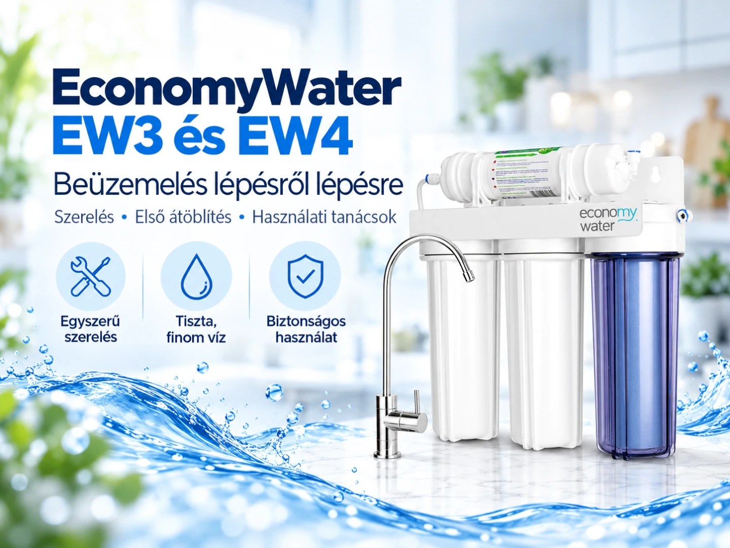EconomyWater EW3 és EW4 víztisztító beüzemelése – Részletes útmutató lépésről lépésre