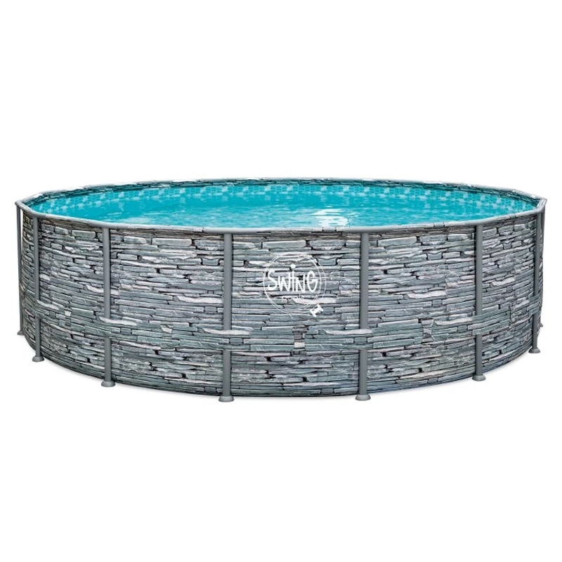 Mountfield Swing Stone fémvázas medence, 488x122cm