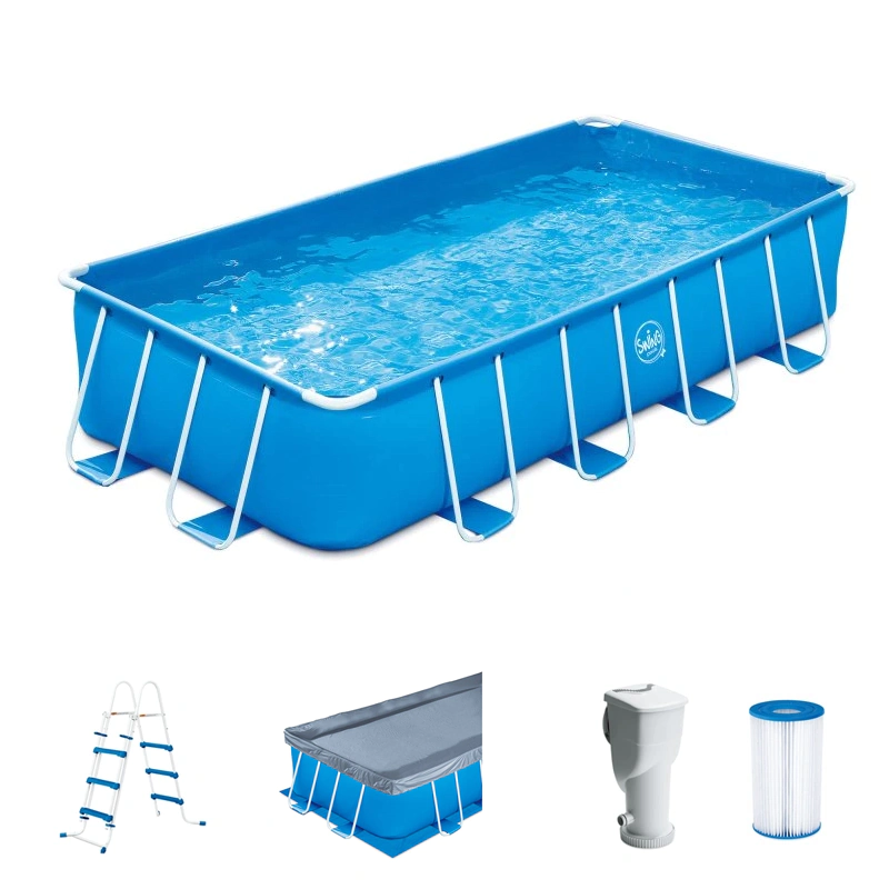 Mountfield Swing fémvázas medence készlet "SkimmerPlus" vízforgatóval, létrával és takaró ponyvával, 488x244x107cm