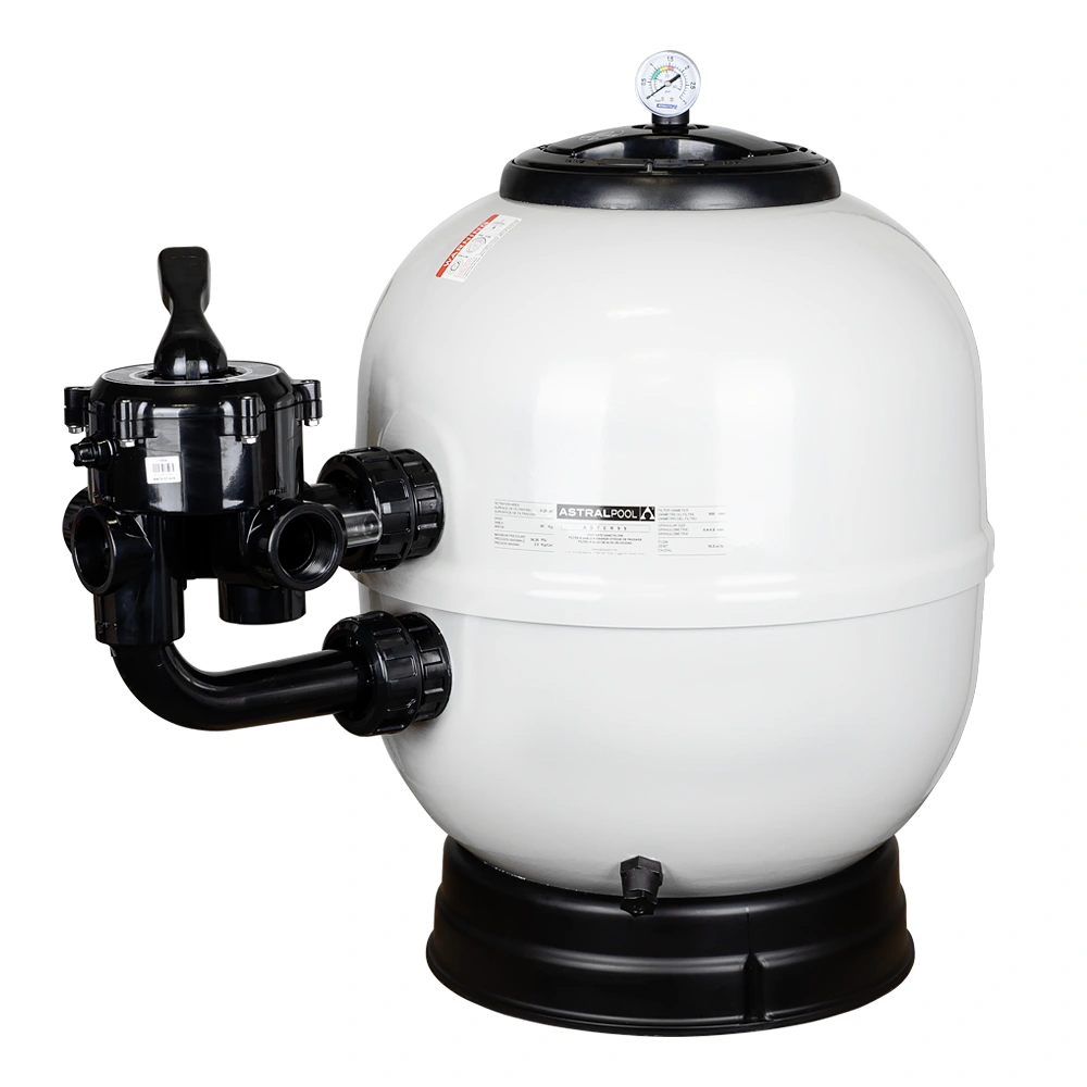 Astralpool Aster oldalszelepes üvegszálas szűrőtartály 6-utas váltószeleppel, 5m3/h, D350
