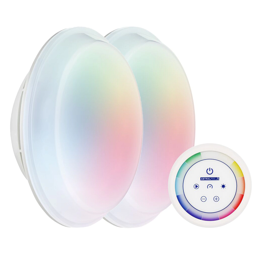 Astralpool LumiPlus PAR56 Plug&Play Kit 2+1 LED medence izzó távirányítóval, RGB, 2x34.5W