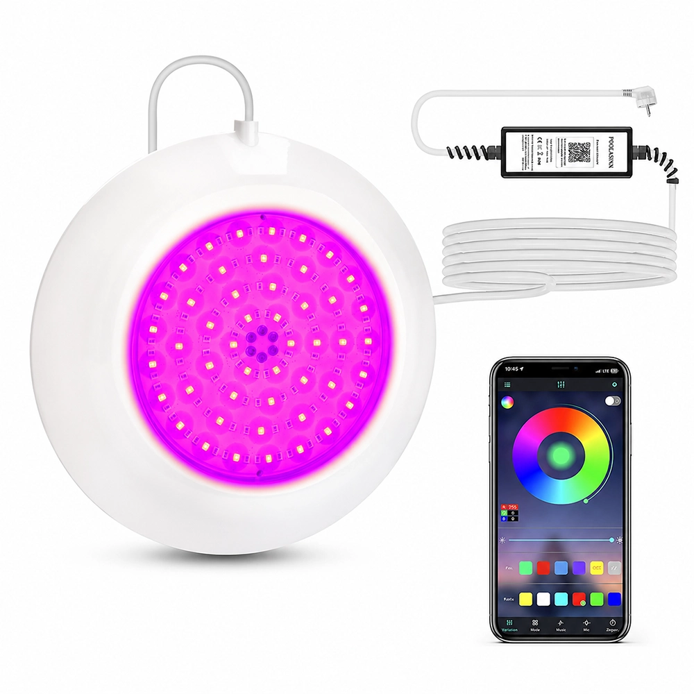 POOLSANA Smart mágneses RGB LED medence világítás készlet tápegységgel, 10W