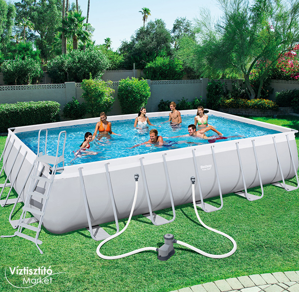 Bestway CASABLANCA fémvázas kerti medence vízforgatóval, 671x366x132cm