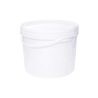 Fehér, műanyag vödör tetővel - 1 liter