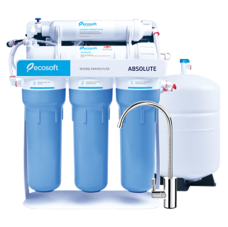 Ecosoft Absolute fordított ozmózis víztisztító berendezés nyomásfokozóval