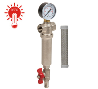 Aquafilter előszűrő réz házban, rozsdamentes betéttel 100µm, 1"x1"